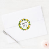 Lemoncello citroen krans fruit bruiloft ronde sticker (Envelop)