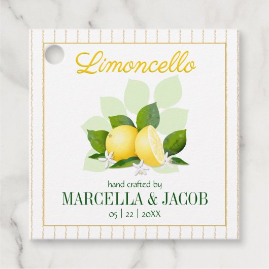 Lemoncello fles bruiloft bedankjes labels (Voorkant)