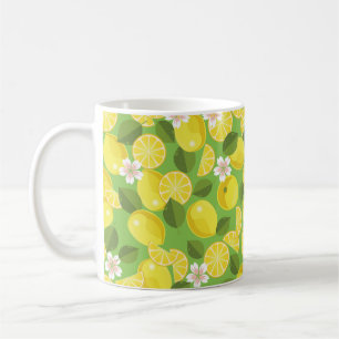 Lemoncitrus naadloze patroonachtergrond koffiemok