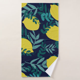 Lemonen en bladeren badhanddoek