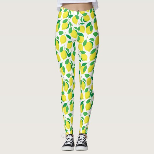Lemonen en bladeren leggings (Voorkant)