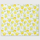 Lemonen en bladeren, verpakkingspapier cadeaupapier (Vlak)