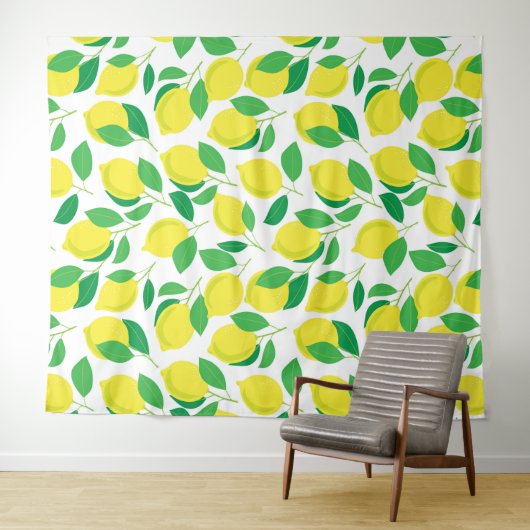 Lemonen en bladeren wandkleed (In Situ (horizontaal))