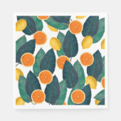 Lemonen en Sinaasappels wit Servetten (Voorkant)