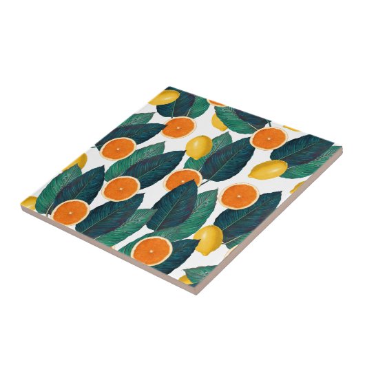 Lemonen en Sinaasappels wit Tegeltje (Zijkant)