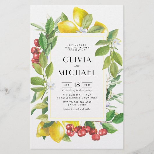 Lemonen en veenbessen botanische bruiloft (Voorkant)
