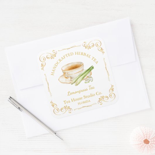  Lemongrass Tea Square Label (Envelop)