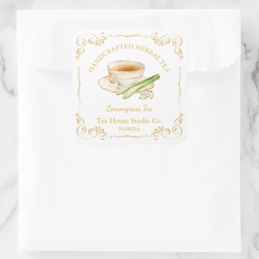  Lemongrass Tea Square Label (Tas)