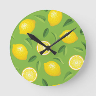 Lemons Achtergrondpatroon Ronde Klok