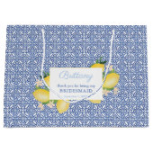 Lemons Amalfi Blue Tegels Weddenschap Bedankt Groot Cadeauzakje (Voorkant)