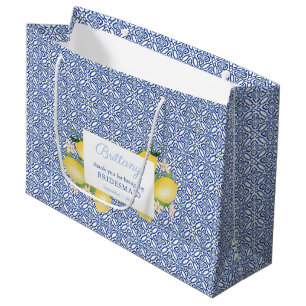 Lemons Amalfi Blue Tegels Weddenschap Bedankt Groot Cadeauzakje