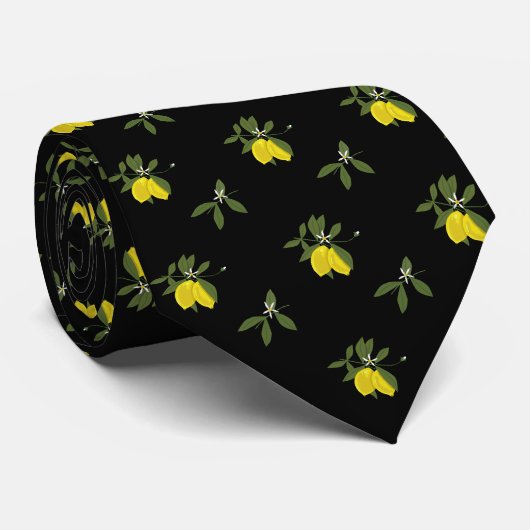 Lemons and flowers stropdas (Opgerold)