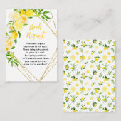 Lemons and Foliage Baby Shower Book Request Informatiekaartje (Voorkant / Achterkant)
