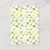 Lemons and Foliage Baby Shower Diaper Raffle Informatiekaartje (Achterkant)