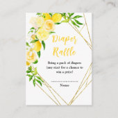 Lemons and Foliage Baby Shower Diaper Raffle Informatiekaartje (Voorkant)