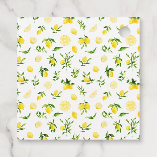 Lemons and Foliage Baby Shower Thank You Bedankjes Labels (Achterkant)