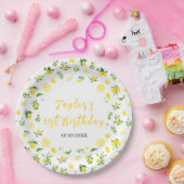 Lemons and Foliage Birthday Papieren Bordje (Feest)