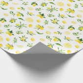Lemons and Foliage Pattern Cadeaupapier (Hoek)