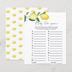 Lemons - Baby item spel. Baby shower spel