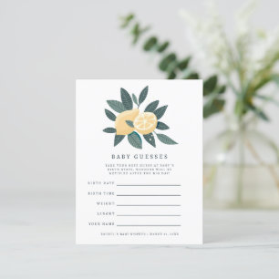Lemons baby shower gissen spel kaart