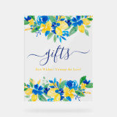 Lémons bleu jaune cadeaux floraux douche nuptiale (Recto)