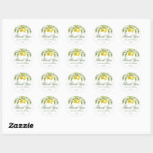 Lemons Blossom Greenery Waterverf Wedding Ronde Sticker (Vel)