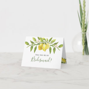 Lemons Blossom Rustic, word je Bridesmaid? Kaart