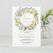 Lemons & Blossoms Spring Garden Bridal Shower Kaart (Staand voorkant)