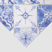 Lemons Blue White Rustic Farmhouse Tile Decoupage Tissuepapier (Detail)