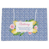 Lemons Blue White Tegels, gemaakt van eerlijkheid Groot Cadeauzakje (Voorkant)