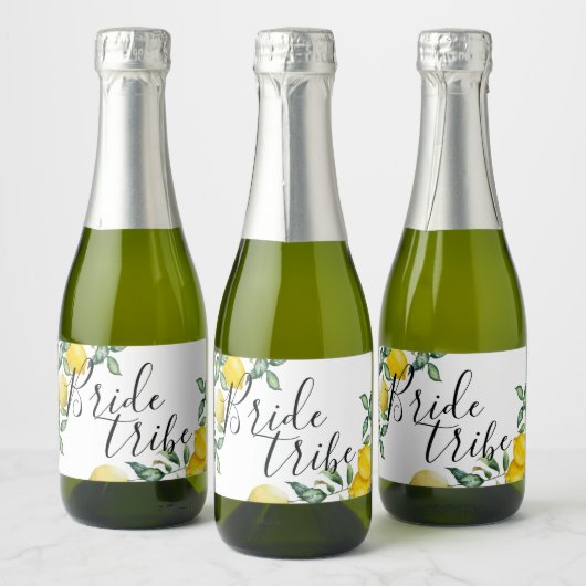 Lemons Bride Tribe voorstel gunst Sparkling Wijnetiket (Flessen)