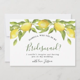 Lemons Bunch zal je mijn bruidsmeisje uitnodiging