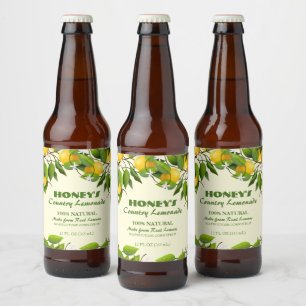 Lemons Citrus Fruit Floral Bier Etiket