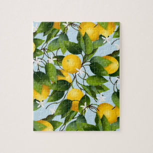 Lemons Citrus Fruit Floral Garden Legpuzzel