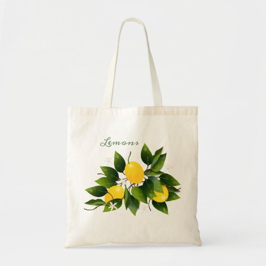 Lemons Citrus Fruit Floral Tote Bag (Voorkant)