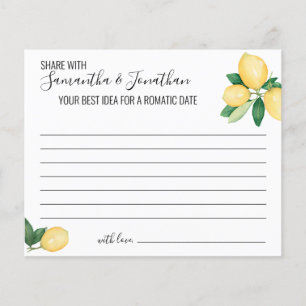 Lemons delen een Date Ideo Shower Game-kaart Flyer
