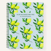 Lemons en bladeren | Licht blauw gezinshereniging Notitieboek (Voorkant)
