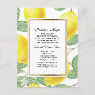 Lemons en bladeren op White Trunk Party Kaart