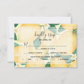 Lemons en bladeren RSVP kaartje (Voorkant)