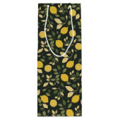 Lemons en bladeren wijn cadeautas (Achterkant)