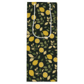 Lemons en bladeren wijn cadeautas (Voorkant)