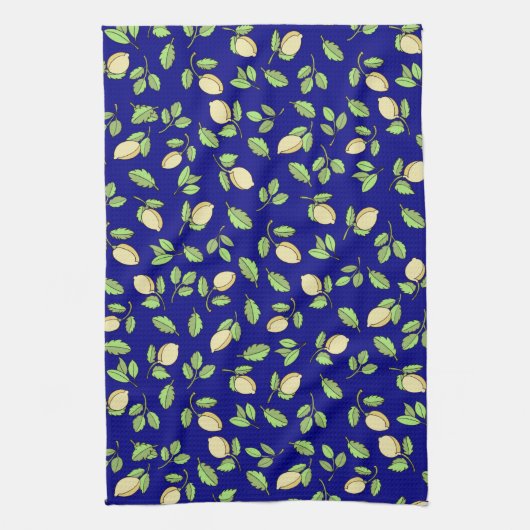 Lemons en blauw theedoek (Verticaal)