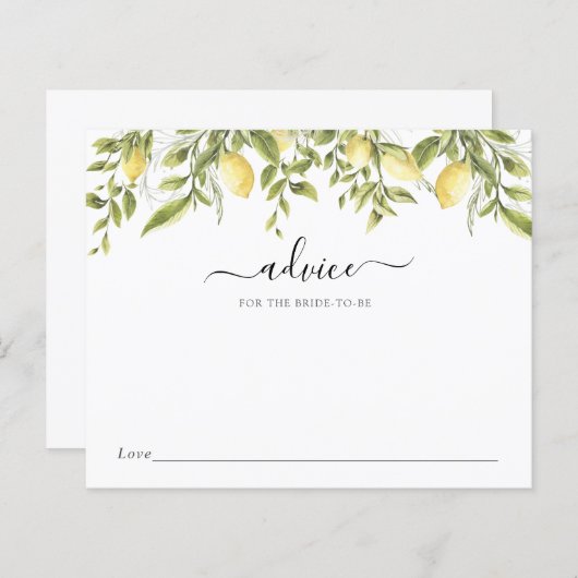 Lemons en Greenery Advice for the Bride-to-Be (Voorkant / Achterkant)