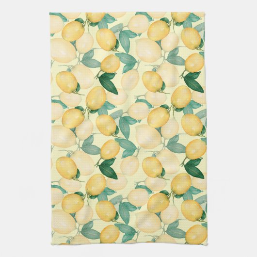 Lemons en Greenery Kitchen Theedoek (Verticaal)