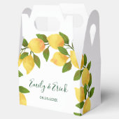 Lemons en Greenery Wreath Wedding Favor Box Bedankdoosjes (Geopend)