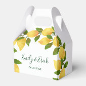 Lemons en Greenery Wreath Wedding Favor Box Bedankdoosjes (Voorkant Zijde)