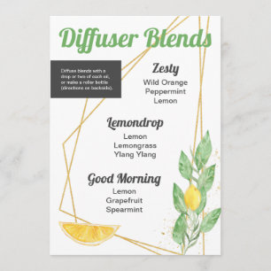 Lemons en leder Essential Oil Blends Roller Bottle Kaart