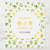 Lemons en olievlek wijn etiket (Enkel label)