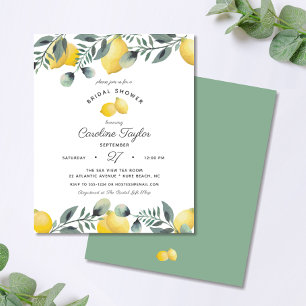 Lemons Eucalyptus Budget Bridal Shower Uitnodiging