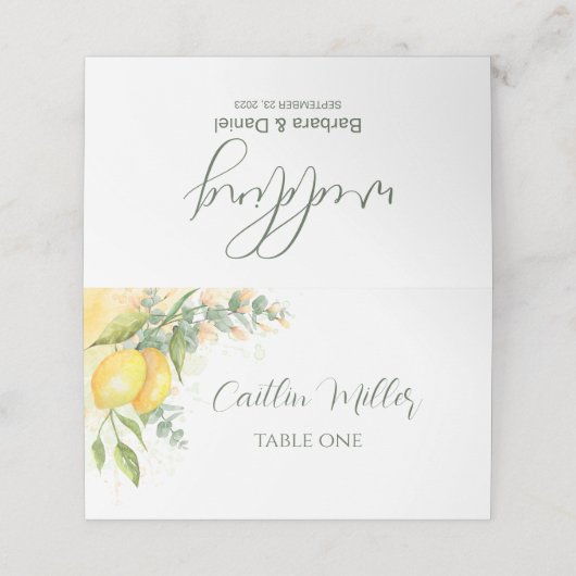 Lemons Eucalyptus en Gele Bloemen (Buitenkant ongevouwen)